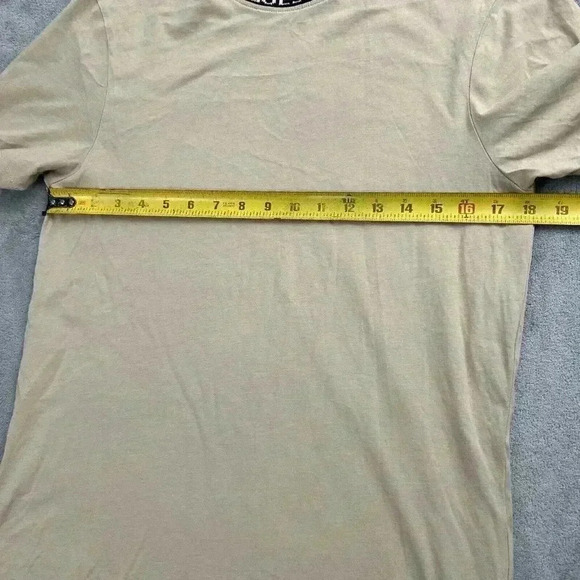 Guess Shirt Mens Small Beige Ronnie Logo Crewneck Tee Casual Cotton Preppy - Picture 3 of 9